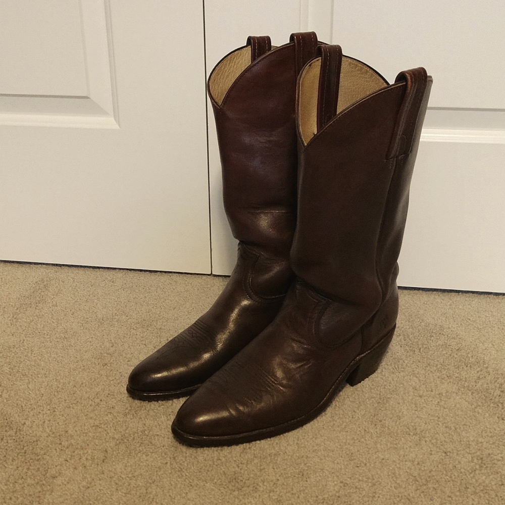 COPY - Vintage Men's Frye Western Cowboy Boots Brown Made in USA #2350 Size 12 B